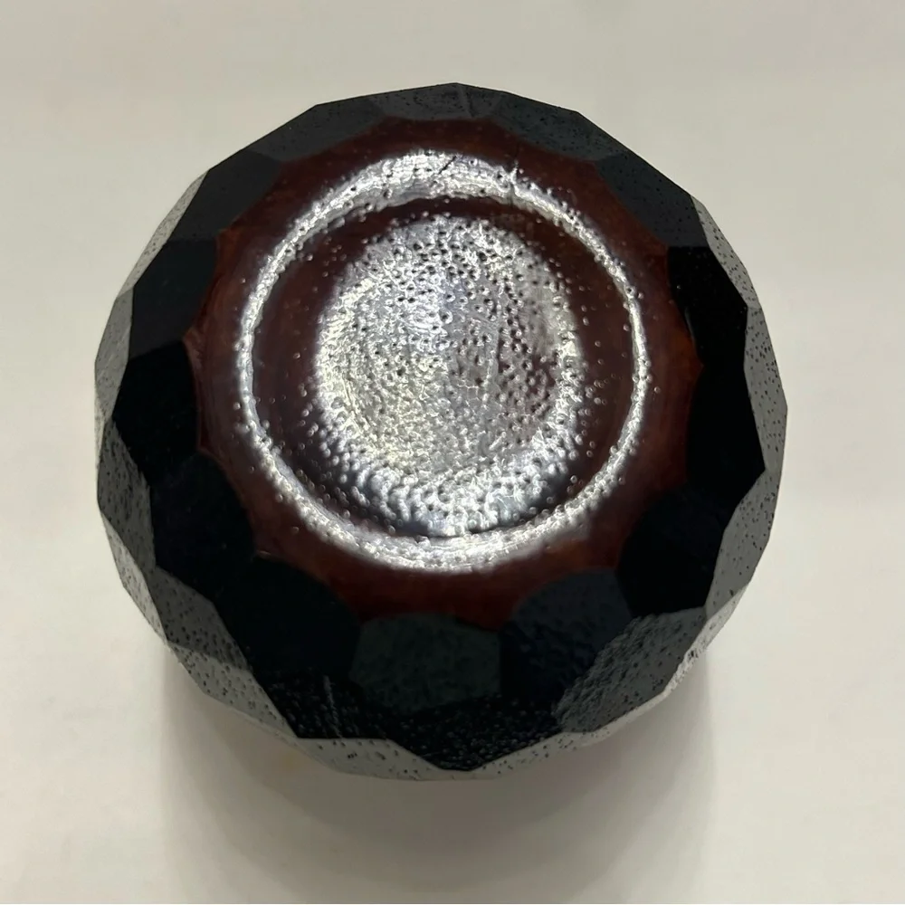 Hand-Carved Lacquer Wood Mug Honeycomb Geometric Tumbler Tea Coffee Whiskey Cup